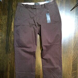 BLOOMINGDALE'S Brown Cotton Stretch Chino Pants 34x34 (actual 33x33) Mens Store